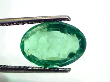 3.49 Ct GII Certified Untreated Natural Zambian Emerald Gemstone Panna AA - Venus Gems