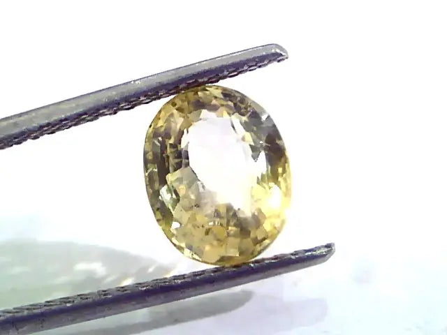 3.50 Ct Unheated Untreated Natural Ceylon Yellow Sapphire Stone