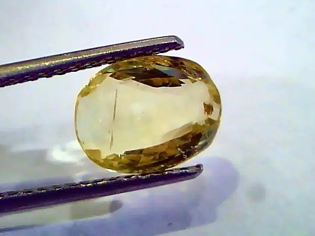 3.53 Ct 6 Rt Unheated Untreated Natural Ceylon Yellow Sapphire/Pukhraj