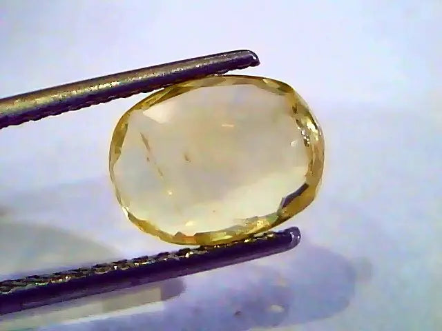 3.53 Ct 6 Rt Unheated Untreated Natural Ceylon Yellow Sapphire/Pukhraj