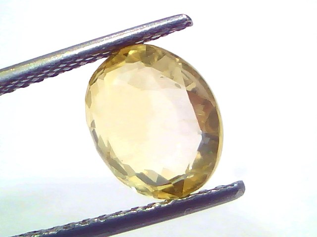 3.53 Carat 3.88 Ratti IGI Certified Yellow Sapphire Pukhraj Unheated Stone