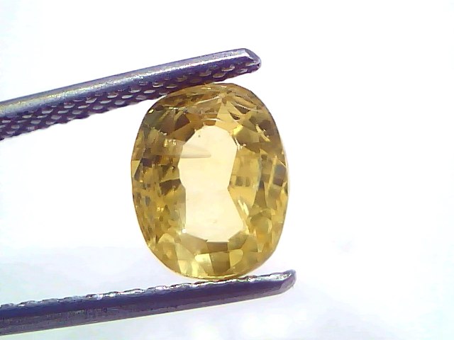 3.53 Carat 3.88 Ratti IGI Certified Yellow Sapphire Pukhraj Unheated Stone