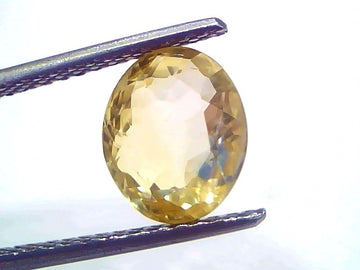3.53 Carat 3.88 Ratti IGI Certified Yellow Sapphire Pukhraj Unheated Stone