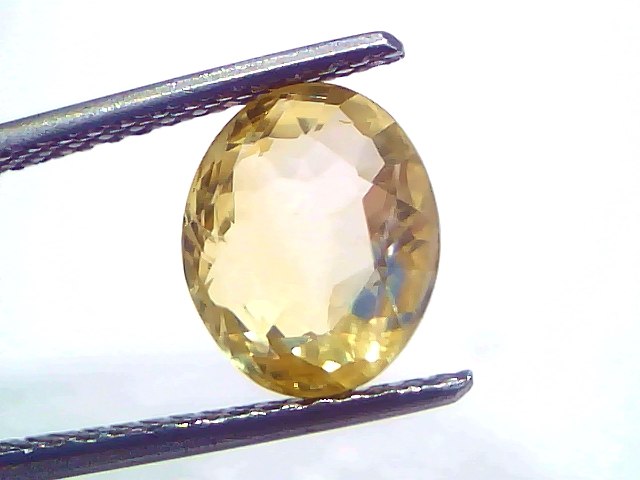 3.53 Carat 3.88 Ratti IGI Certified Yellow Sapphire Pukhraj Unheated Stone