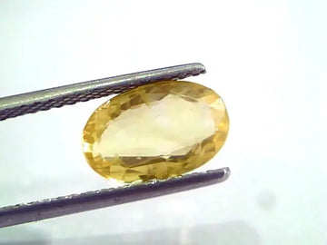 3.54 Ct IGI Certified Unheated Untreated Natural Ceylon Yellow Sapphire