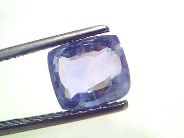 3.54 Ct Certified Unheated Untreated Natural Ceylon Blue Sapphire, displayed with tweezers against a white background.
