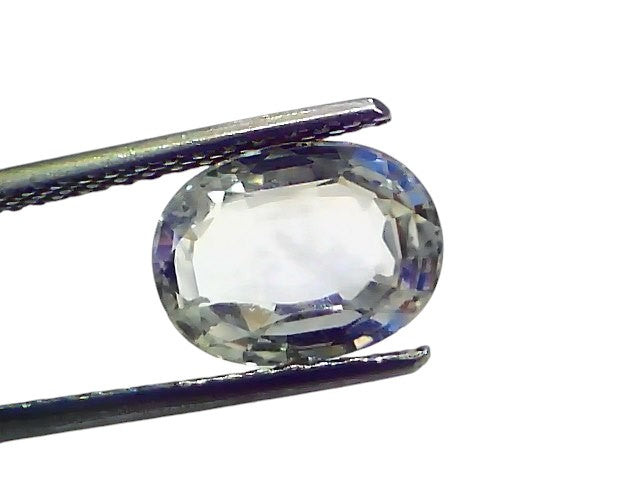 3.55 Ct GII Certified Unheated Untreated Natural Ceylon White Sapphire AAA