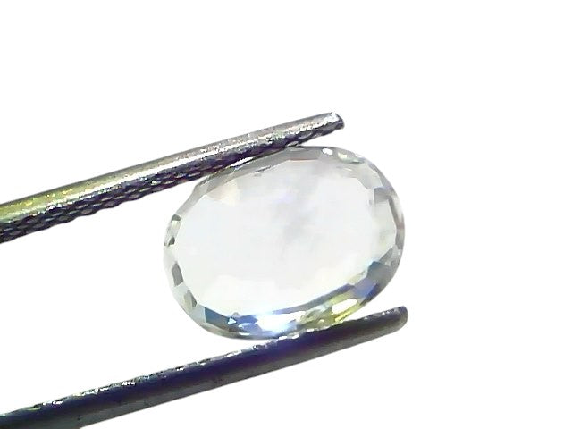 3.55 Ct GII Certified Unheated Untreated Natural Ceylon White Sapphire AAA