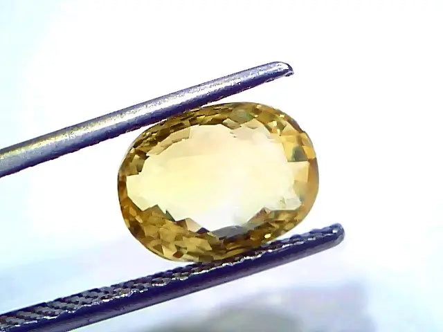 3.55 Ct IGI Certified Unheated Untreated Natural Ceylon Yellow Sapphire AAA