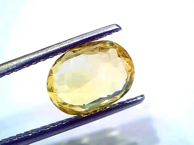 3.55 Ct IGI Certified Unheated Untreated Natural Ceylon Yellow Sapphire AAA
