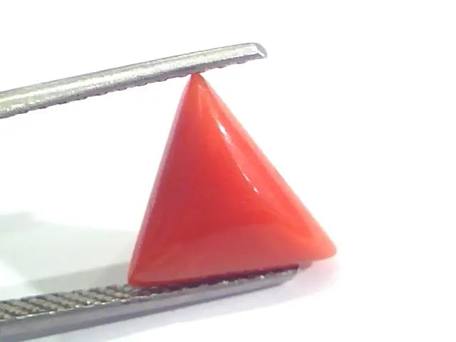 3.57 Ct 5.9 Ratti Natural Italian Triangle Red Coral Moonga Gemstone