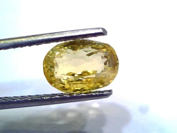 3.56 Ct IGI Certified Unheated Untreated Natural Ceylon Yellow Sapphire