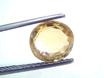 3.58 Ct Certified Unheated Untreated Natural Ceylon Yellow Sapphire Gemstone - Venus Gems