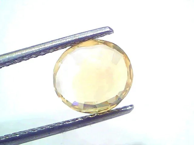 3.58 Ct Certified Unheated Untreated Natural Ceylon Yellow Sapphire Gemstone - Venus Gems