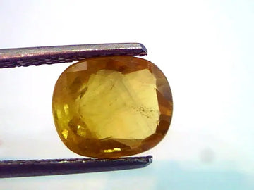 3.62 Ct Natural Bangkok Yellow Sapphire,Pukhraj Gemstone heated