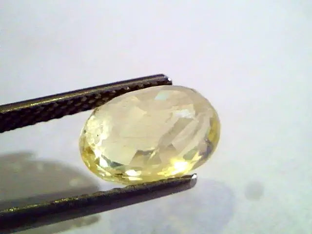 3.69 Ct Unheated Untreated Natural Ceylon Yellow Sapphire Pukhraj