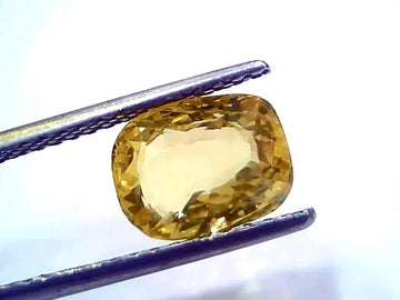3.68 Ct IGI Certified Unheated Untreated Natural Ceylon Yellow Sapphire AAA