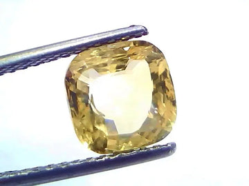 3.54 Ct GII Certified Unheated Untreated Natural Ceylon Yellow Sapphire