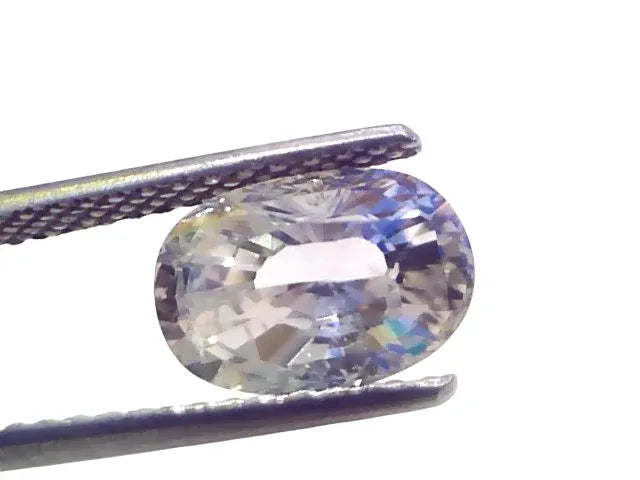 3.75 Ct Certified Unheated Untreated Natural Ceylon White Sapphire - Venus Gems