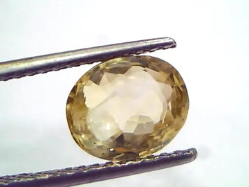 3.75 Ct GII Certified Unheated Untreated Natural Ceylon Yellow Sapphire