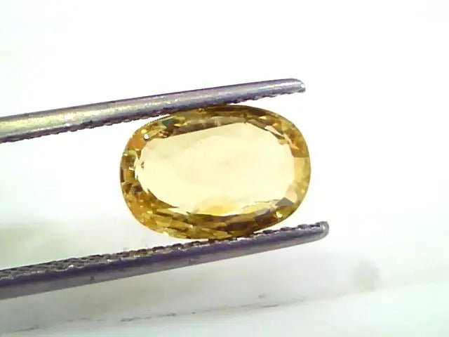 3.78 Ct 6.25 Ratti Unheated Untreated Natural Ceylon Yellow Sapphire