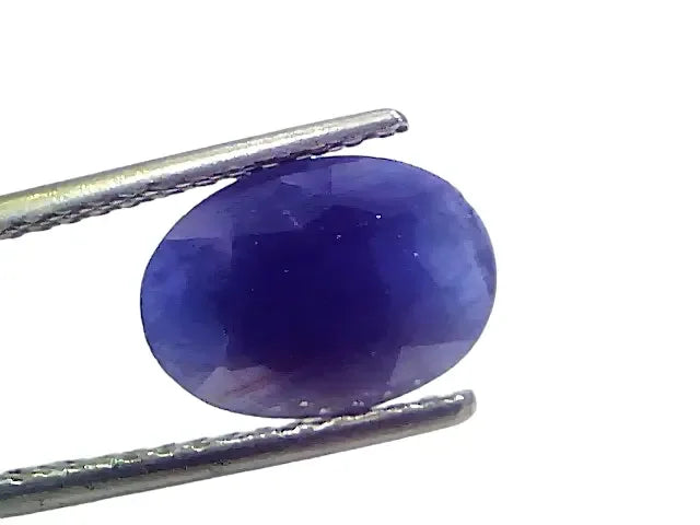 3.88 Ct Certified Unheated Untreated African Blue Sapphire Neelam Stone - Venus Gems