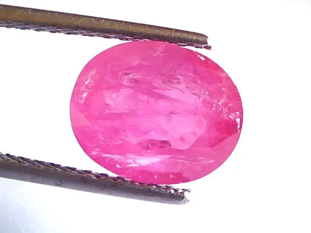 3.95 Ct Untreated Unheated Old Burma Pinkish Red Ruby Gemstone