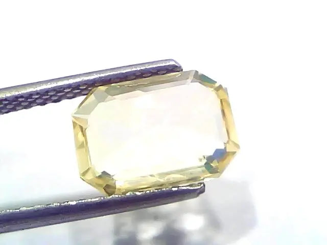 3.95 Ct GII Certified Unheated Untreated Natural Ceylon Yellow Sapphire AA