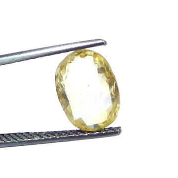 3.97 Ct GII Certified Unheated Untreated Natural Ceylon Yellow Sapphire - Venus Gems