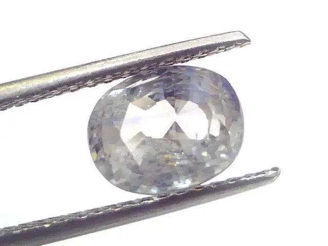 4.00 Ct Unheated Untreated Natural Ceylon White Sapphire Safed Pukhraj - Venus Gems