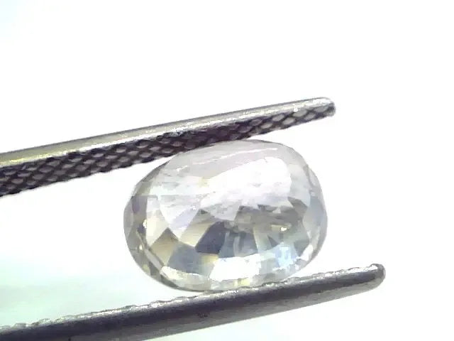 4.00 Ct Unheated Untreated Natural Ceylon White Sapphire Safed Pukhraj - Venus Gems