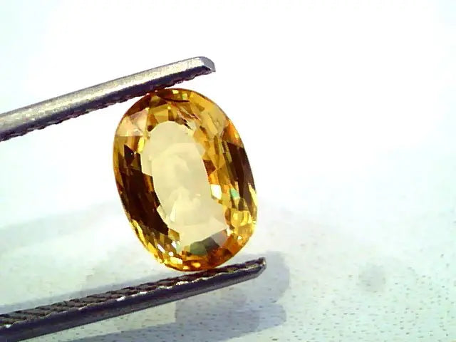 2.96 Ct Unheated Untreated Natural Ceylon Yellow Sapphire AAAAA