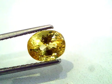 2.97 Ct Unheated Untreated Natural Ceylon Yellow Sapphire AAAAA