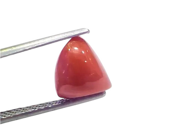 3.88 Ct 4.26 Ratti Natural Italian Triangle Red Coral Moonga Gemstone - Venus Gems