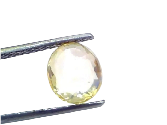 3.13 Ct Certified Unheated Untreated Natural Ceylon Yellow Sapphire - Venus Gems