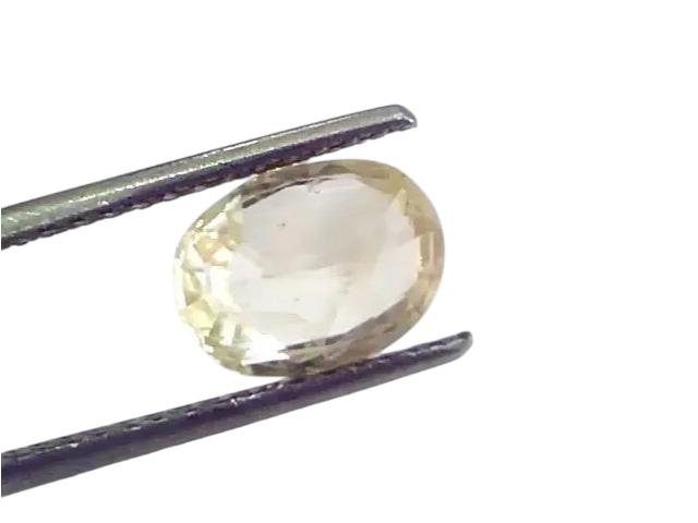 3.39 Ct Unheated Untreated Natural Ceylon Yellow Sapphire Pukhraj - Venus Gems