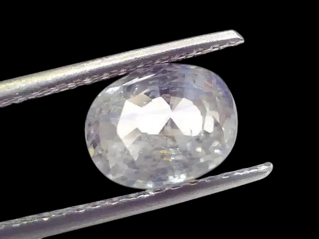 4.00 Ct Unheated Untreated Natural Ceylon White Sapphire Safed Pukhraj - Venus Gems