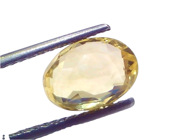3.57 Carat IGI Certified Unheated Natural Ceylon Yellow Sapphire Pukhraj – 3.92 Ratti