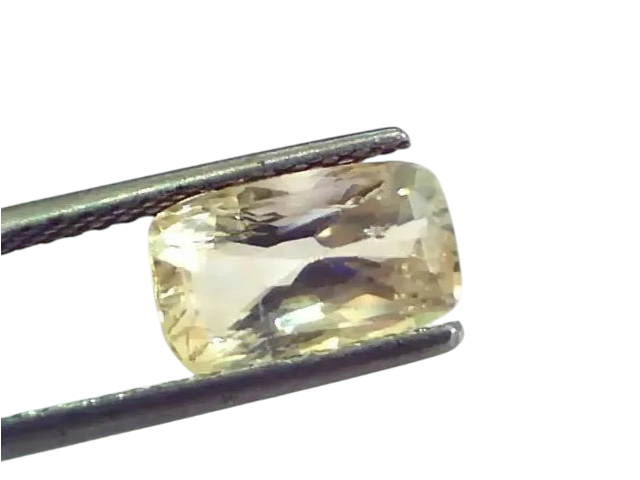 3.47 Ct Unheated Untreated Natural Ceylon Yellow Sapphire Gemstone - Venus Gems