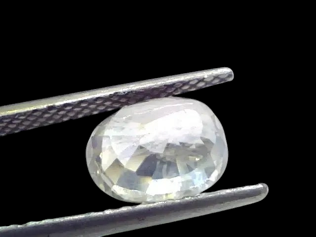 4.00 Ct Unheated Untreated Natural Ceylon White Sapphire Safed Pukhraj - Venus Gems