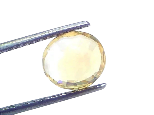 3.58 Ct Certified Unheated Untreated Natural Ceylon Yellow Sapphire Gemstone - Venus Gems