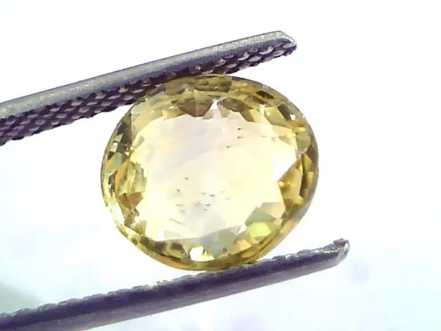 4.04 Ct Unheated Untreated Natural Ceylon Yellow Sapphire/Pukhraj