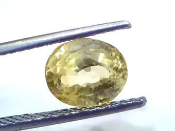 4.00 Ct IGI Certified Unheated Untreated Natural Ceylon Yellow Sapphire