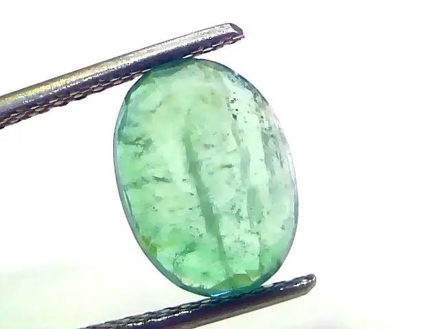 4.01 Ct Certified Untreated Natural Zambian Emerald Panna Gemstone