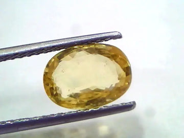 4.01 Ct IGI Certified Unheated Untreated Natural Ceylon Yellow Sapphire