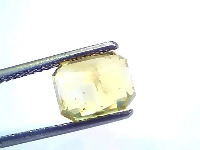 4.01 Ct IGI Certified Unheated Untreated Natural Ceylon Yellow Sapphire AA