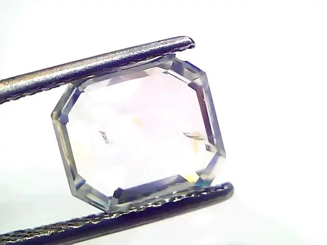 4.03 Ct IGI Certified Unheated Untreated Natural Ceylon White Pukhraj Sapphire - Venus Gems