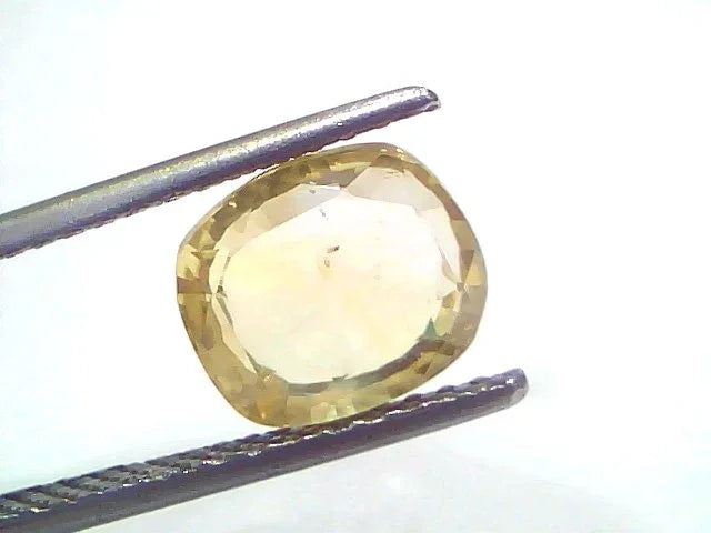 4.03 Ct GII Certified Unheated Untreated Natural Ceylon Yellow Sapphire - Venus Gems
