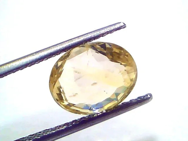 4.04 Ct IGI Certified Unheated Untreated Natural Ceylon Yellow Sapphire - Venus Gems