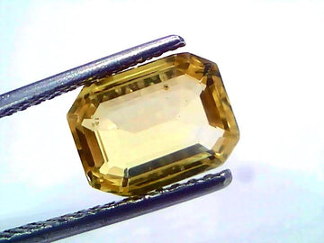 4.04 Ct IGI Certified Unheated Natural Ceylon Yellow Sapphire Pukhraj AAA – 4.43 Ratti